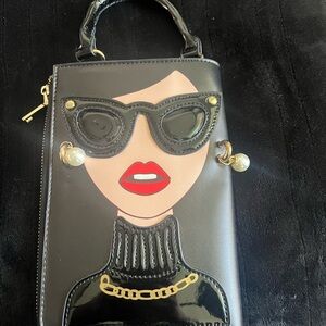 Chic Black and Red Graphic Women's Bag